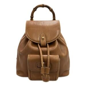 Gucci Leather Backpack Bamboo